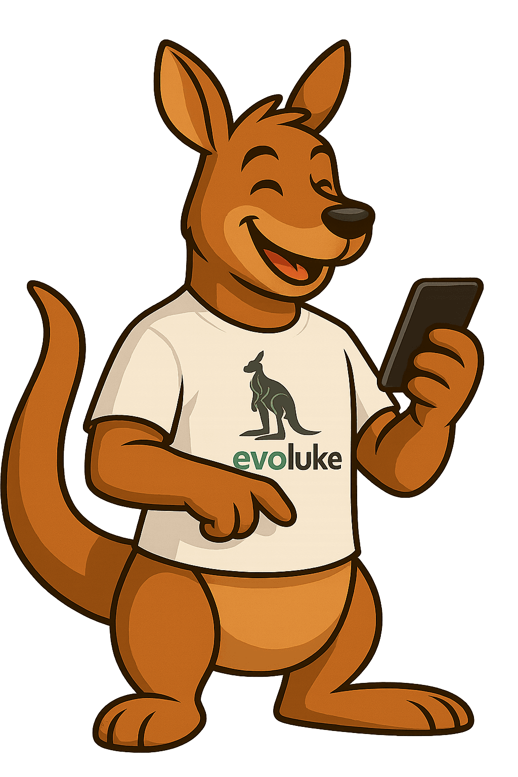 Mascote representando o agente de IA da Evoluke